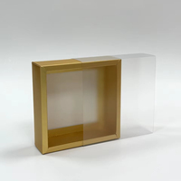 Benutzer definiertes Logo und Größe Papier karton Schubladen box Gold Farbe mit transparentem Fenster für Hochzeits geschenk verpackung