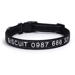 Kingtale Phản Quang Cá Nhân Dog Cổ Áo Tùy Chỉnh Thêu Với Vật Nuôi Tên Và Số Điện Thoại Cho Cậu Bé Và Cô Gái Chó Có Thể Điều Chỉnh - Product Image 1