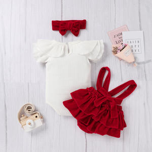 Nouveaux vêtements pour bébé, ensembles de vêtements pour nouveau-nés, ensembles de 3 pièces pour filles, tutu avec bandeau pour tout-petits - Product Image 2