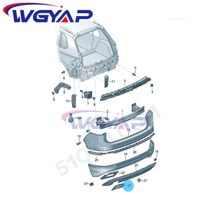 WGYAP OEM 5NN807834 <span class=keywords><strong>B</strong></span> <span class=keywords><strong>C</strong></span> D 2ZZ Cubierta de motor cromada para Tiguan Allspace 17, Protector de parachoques de coche nuevo, Embellecedor de escape, Piezas de coche para faros antiniebla - Product Image 3