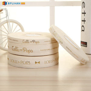 100% Cotton <strong>Ribbon</strong> Natural <strong>White</strong> and Bleach Orginal l Printed Logo for Gift Packaging Box - Product Image 2