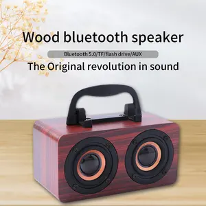 Nieuwe Model Houten Subwoofer Bass Draagbare Water Proof Microfoon Draadloze Blue-Tooth Speaker