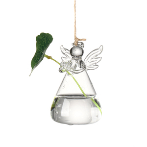 Piccolo angelo forma di vetro appeso vaso di lusso classico decorazione <span class=keywords><strong>per</strong></span> la casa terrario idroponico vaso cilindro globo muro vaso <span class=keywords><strong>per</strong></span> il matrimonio - Product Image 1