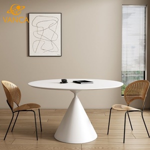 Recentemente Design di alta qualità mobili interni pesanti in marmo solido tavolo da pranzo Villa ristorante tavoli rotondi - Product Image 1