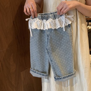 Abbigliamento per Bambine, <span class=keywords><strong>Completo</strong></span> in Denim Stampato Traspirante Estivo, Set Due Pezzi Casual Dolce Stile Coreano - Product Image 3