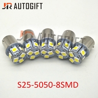 Ampoule de clignotant LED arrière automatique 12V/24V blanc P21/5W 8SMD 5050 pour l'éclairage de voiture