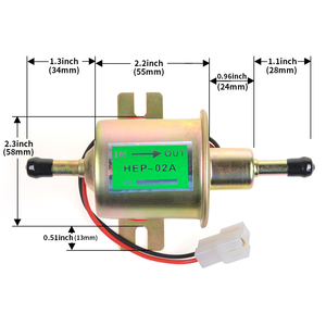 Pompe à carburant électrique universelle 12/24V, basse pression, fixation par boulons, fil diesel essence HEP-02A pour voiture, carburateur, moto, VTT - Product Image 4