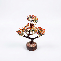 Figurine d'arbre en agate multi-chakra à 300 copeaux, faite à la main, écologique, thème amour, cristal Feng Shui pour la maison