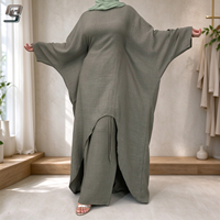 Ensemble Abaya Simple et Modeste avec Ceinture, Chemise et Pantalon Ample pour Femmes Musulmanes – Fabricant OEM/ODM Personnalisé et Marque Privée
