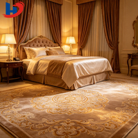 Alfombra Acolchada con Diseño Floral Hecha a Mano por HENGJIU, Suministro Directo de Fábrica, Alfombra de Lana Hecha a Mano de Gran Tamaño Personalizada para Salón de Baile