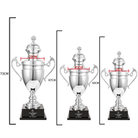 Trophée Premium à Couvercle Couronné, Électroplaqué Argent, Imprimé UV, Euro 2026, pour Récompense de Champion en Métal de Luxe 60/67/73cm