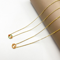 Edelstahl Gold Krebs Sternzeichen Halskette Ohrringe Set CZ Pavé Bernstein Orange Astrologie-Schmuck Damen Großhandel Maßanfertigung OEM