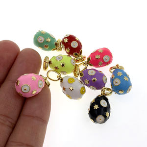 Clásico Jesús Christian <span class=keywords><strong>Faberge</strong></span> huevo <span class=keywords><strong>collar</strong></span> encanto esmalte estrella ruso Pascua huevo DIY hacer encanto accesorios de joyería - Product Image 4