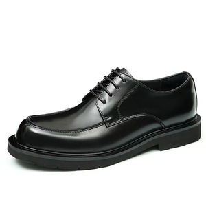 Chaussures Derby pour hommes, respirantes, antidérapantes, bout rond, style business décontracté, grandes tailles, printemps-été, cuir véritable avec semelle en caoutchouc - Product Image 1