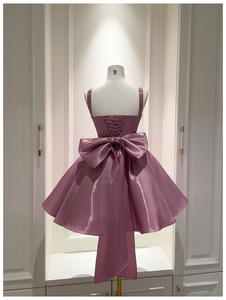 <span class=keywords><strong>Abito</strong></span> da Principessa Elegante in Stile Francese, Lusso Leggero, in Nylon Invernale, con Fiocco e Cintura, Vita Stretta, Raso Retrò, Lunghezza Media - Product Image 6
