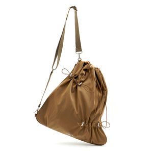 Korean Made Light <b>Weight</b> Nylon Bag In Misty Tan With A Side Zipper For Easy <b>Storage</b> And A Detachable Strap - Product Image 2