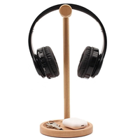 Support de casque en bois massif pour bureau, avec plateau de rangement, vente en gros