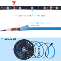 Ruban LED intelligent DIY 5050 RGB pour contrôleur d'application, bande lumineuse USB 5V, rétroéclairage TV, IP65 PVC 1M-4M