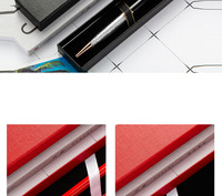 Boîte en papier rigide noire personnalisée pour stylo plume vide avec revêtement UV et stratification mate et gaufrage.