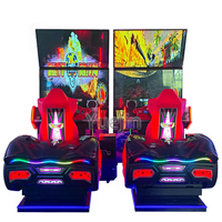 Simulateur de course HD, machine de jeu d'arcade automobile, 4 écrans, fonctionnement à pièces
