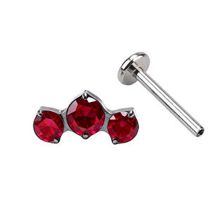 Cartouche de perçage corporel en titane F136 en gros, perçage d'oreille, avec zircon interne, clou de cartilage d'oreille, anneau de lèvre, bijoux de perçage - Product Image 4