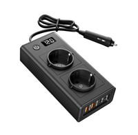 Onduleur de voiture transfrontalier M6800 200W 12V 110V Norme US avec 4 ports USB à charge rapide indépendante PD 20W+QC 36W pour batterie au plomb-acide