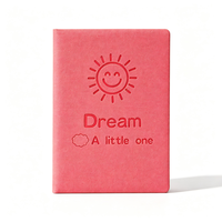 Carnet en cuir PU B5 18K 80GSM 100 feuilles, motif soleil souriant en relief, ligné, 5 couleurs, 72 pièces/carton, vente en gros