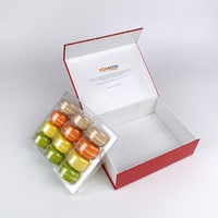 Boîte cadeau en carton pliable de luxe personnalisée pour 12 macarons, avec couvercle à fermeture magnétique, pour biscuits, baklava et autres friandises