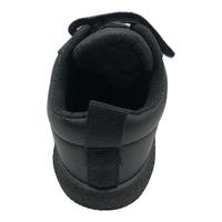 Baskets scolaires noires pour enfants à scratchs, semelle antidérapante, logo personnalisé, vente en gros de chaussures pour enfants