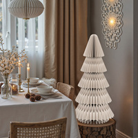 Décorations de noël épais pliable festif créatif arbre de noël ornements nid d'abeille papier décor pour fête décoration de la maison