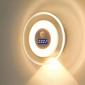 <b>LED</b> Smart Remote Control <b>Clock</b> Human Body Induction Lamp Wall Lamp Small Hill Spotlight Bedroom Bedside Charging Night Lights - Product Image 1