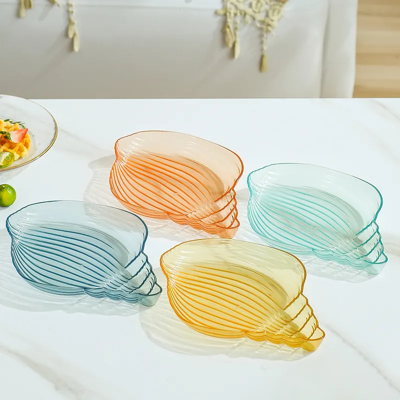 Wedding party dessert cake snack dish creative ocean style conch kids clear plastic fruit plate