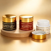 Pot en verre cosmétique de 100 L, couleur noire, écologique, pour crème pour le visage, avec couvercle à vis doré