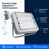 Projecteur LED intelligent à haute efficacité 60W-360W 180lm/W IP66 en aluminium moulé sous pression pour éclairage routier extérieur 0-10V CRI 70 Faisceau 70x140