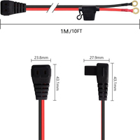 Câble d'alimentation 12V 15A 16AWG SPT-2 2/C en cuivre pur avec fusible 10A, borne annulaire et prise femelle pour réfrigérateur de voiture
