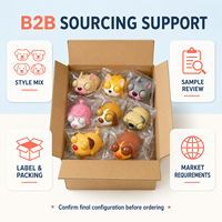 Jouet Squishy en Vinyle en forme de Boulette Vapeur dans un Étui Rond, Modèle Chiot Froncé, Couleur Surprise, Cadeau Nouveauté pour les 14 ans et plus, Couleurs Assorties