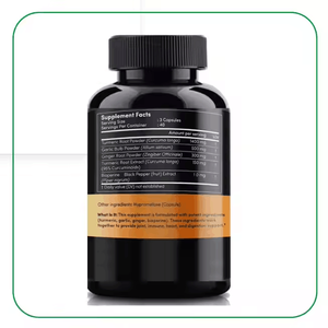 Preço de Atacado de Fábrica ODM: Suplemento Natural de Curcumina e Biotina, Cápsulas de Raiz de Gengibre Cru, Alho e Pimenta Preta, Cápsulas de Extrato - Product Image 1