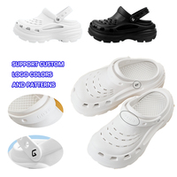 Sabots à plateforme en EVA imperméables avec logo personnalisé et motif perforé, sandales pour femmes, chaussures antidérapantes à semelle souple, pantoufles pour adultes