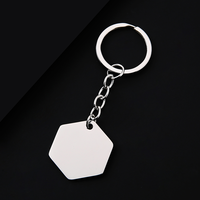 Porte-clés hexagonal en métal vierge Ywyougang, 4 couleurs, pour gravure laser personnalisée, cadeau