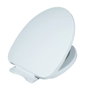Siège de toilette ergonomique blanc allongé avec charnières à fermeture douce et système de dégagement rapide pour un nettoyage facile et des salles de bain modernes - Product Image 1