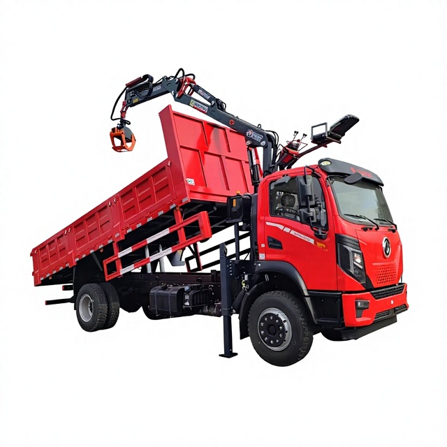 Professional 4x2 LHD Timber Loader Truck 240HP Euro 6 Engine 8Ton Capacity Log Grapple Crane for Forestry Transport