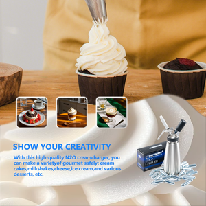 Cartouches de crème fouettée haute capacité Gaz pour crème Cylindre en acier de qualité alimentaire Stock en entrepôt USA UE Approuvé CE 99,99% Livraison rapide - Product Image 3