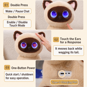 LED Bureaublad Huisdier Robot AI Bureau Schattige Metgezel Emotionele Interactie Spraakbesturing Pluche Robot Leerzaam Speelgoed Cadeau voor Kinderen en Volwassenen - Product Image 5