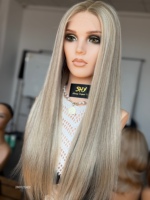 Perruque Lace Front 13x5 sans colle, cheveux humains, balayage blond personnalisé, SHY HAIR, avec dentelle HD et raie libre, Fabricant