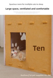 Casa para Mascotas con Techo de Fieltro Impermeable para Todas las Estaciones, con Diseño de Huellas de Patas, para Gatos y Perros - Product Image 5