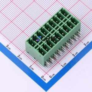 DB2ERHB-3.5-2*9P-GN Plug-in Terminal Block Bent Lead Through Hole,P=3.5mm Board-to-Board / Socket - Closed 2x9P 3.5mm Green - Product Image 1