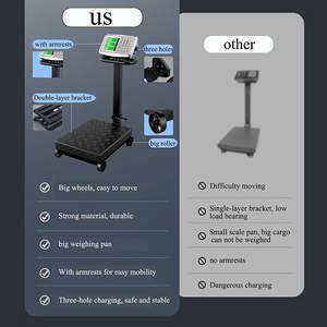 Digital Platform Weighing Scale 300 Kg Scale <strong>Electronic</strong> <strong>Industrial</strong> Platform Scale With Wheels - Product Image 4