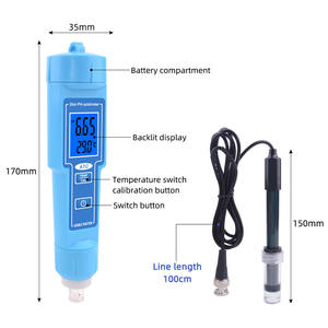 2 In 1 PH-6118 Ph Meter Zuur Meter Skin & Temperatuur Automatische Kalibreren Voor Cosmetica Huid Water Laboratorium Melk Fruit vlees - Product Image 4