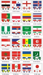 ธงชาติประจำชาติปี 2026 คอลเลคชั่นธงสำหรับกิจกรรมกีฬาสำหรับแฟนๆ ลายพิมพ์แบบรีดร้อนกันน้ำ ลายหัวใจ แบบสักลาย - Product Image 4