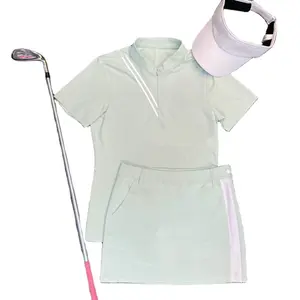 새로운 골프 의류 여성 반팔 티셔츠 통기성, 빠른 건조 및 가벼운 증거 골프 스커트 여성 골프 정장